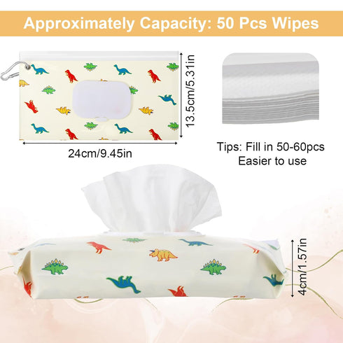 Mabor 2 Pcs Baby Wipes Dispenser, Portable Refillable Wet Wipes Holder for Travel, Reusable Wipe Container with Metal