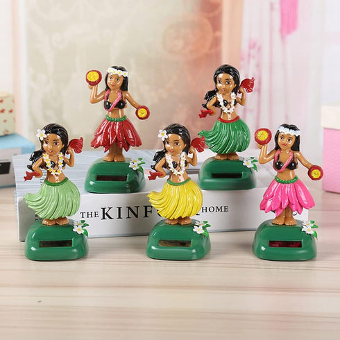 Solar Dancing Toys - Hula Girl Dancer Figures for Car Dashboard, Home Office, No Batteries Required