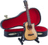 Dselvgvu Wooden Miniature Guitar with Stand and Case, Collectible Musical Instrument Replica