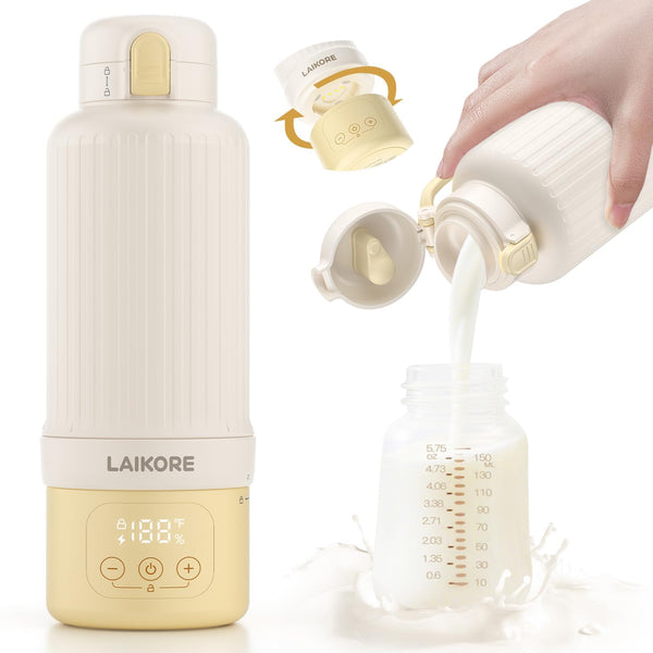 2025 AI Portable Baby Bottle Warmer for Travel 17oz Cordless Milk Warmer