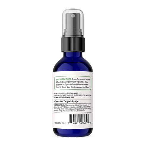 4 oz., Legendairy Milk Pumping Spray Helps Sore Nipples & Clogged Ducts, Organic Lubricant for Breast Shields