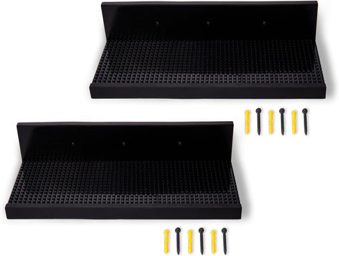 16-inch Building Brick Display Shelves, Set of 2 in Black, Compatible with All Toy Brick Brands