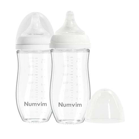 Glass Baby Bottle Gentle & Extra Slow Flow, Breastfeeding Bottle with Anti