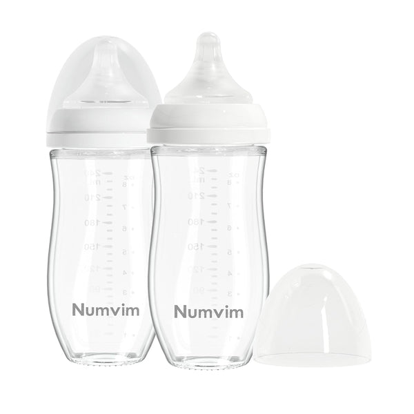 Glass Baby Bottle Gentle & Extra Slow Flow, Breastfeeding Bottle with Anti