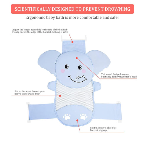 AIR&TREE Baby Bath Seat Support Net, Quick Drying, Adjustable, Comfortable, Non-Slip Infant Bathtub Sling