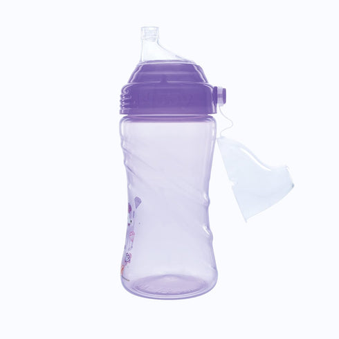 2 Pack 12oz, 12+ 2 Pack, Nuby No Spill Printed Thirsty Kids No-Spill Sip-it Sport Cup with Soft Spout and Lid - Months