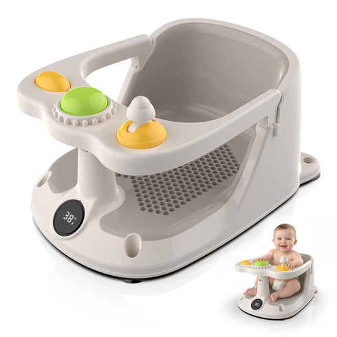 Cetuai Baby Bath Seat for 8-18 Months, Non-Slip Toddler Bath Chair with Suction