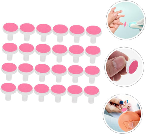 LOORGVEL Trimmer 24PCS Set Electric Nail Replacement Pads for Infants Compatible Baby Electric Nail File Gentle