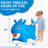 Blue Shark Bounce & Ride-on Inflatable Hopper - Toddler Toy with Pump for Fun Playtime
