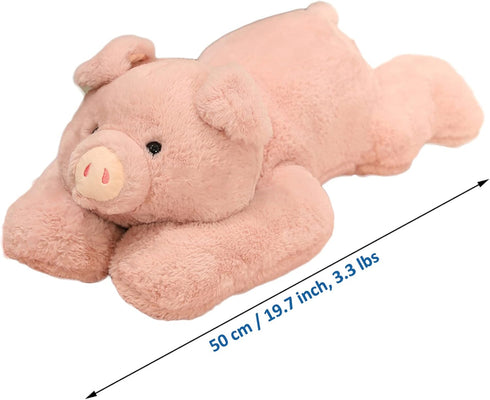 Weighted Stuffed Animals, 3.3 lbs Weighted Pig Plush Toy, Throw Pillow Gifts for Boys Girls, 19.6 inch