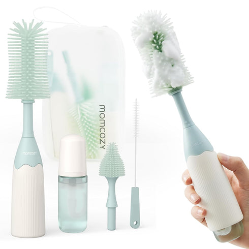 Innovative Baby Bottle Brush Kit with Nail File - Electric Green