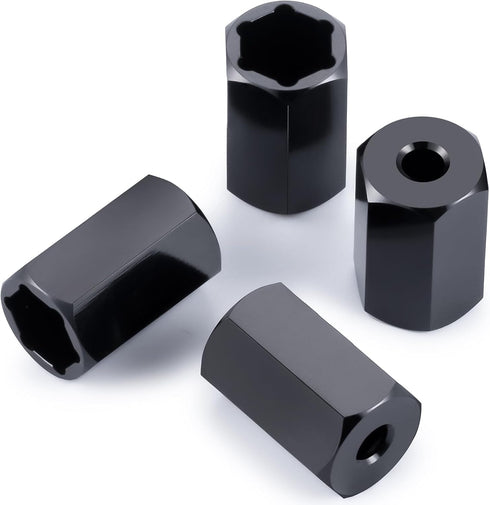 4 PCS 5mm to 7mm Wheel Hex Adapters (+10mm) for 1/10 WPL D12 RC Truck Car, Black