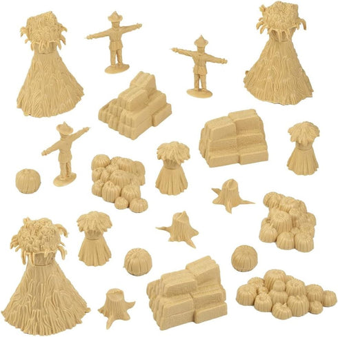 BMC Classic Marx Fall Harvest Crops Playset - 21pc Plastic Corn, Hay & Pumpkin