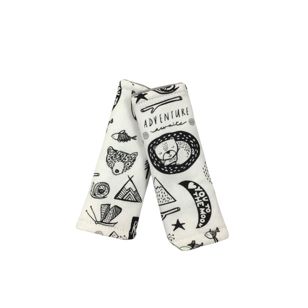 Reversible Baby car seat Strap - Stroller seat Strap - Black and