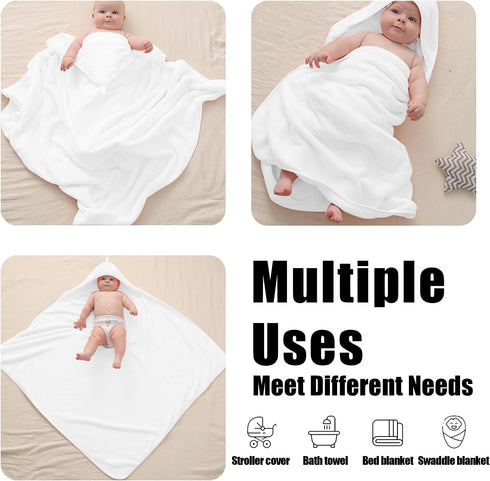 Vaxaape 2 Pack,Extra 37.4 37.4Inch,Baby Hooded Baby Towels for Newborn Large * Essentials,Soft and Absorbent Hooded