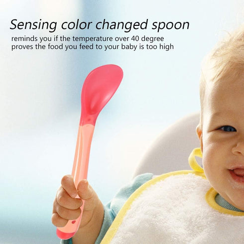 Suction Bowls for Baby, Children Slip Resistant Feeding Bowls with Sensing Spoon Cover for Home(Pink)