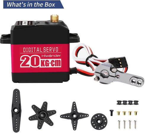 20KG High Torque RC Servo Motors, Waterproof Full Metal Gear Steering Servo for 1/6 1/8 1/10 1/12 RC Cars