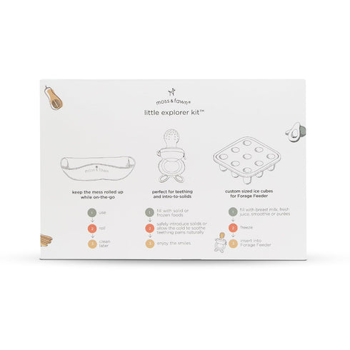 Frozen Moss and Fawn Little Explorer Kit - Silicone Breast Milk Popsicle Kit with Forage Feeder, Teething Popsicle Ice