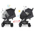 2-in-1 2-Way Beberoad Love Universal Stroller Sun Shade & Mosquito Net Baby Stroller Cover with UV Protection & Zipper