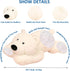 19.7" Weighted Stuffed Bear Toy, 3.3lbs Cute White Plush Pillow