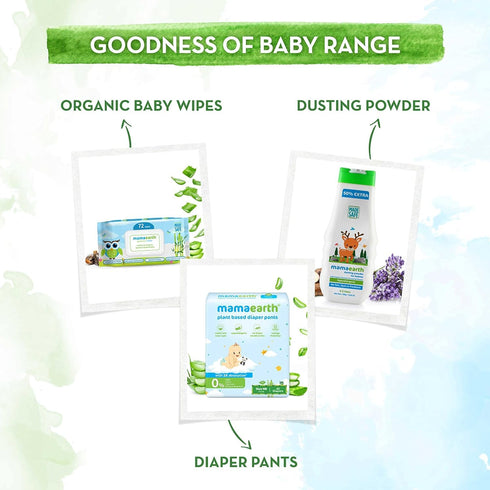 72 Mamaearth Organic Bamboo Baby Wipes for Sensitive Skin Wipes | Soft & Gentle, Biodegradable, Safe for Newborns
