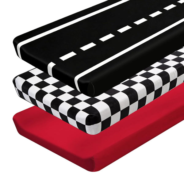 Xihaian 3 Pack Racing Baby Changing Pad Covers, Racing Transportation Changing Table Cover