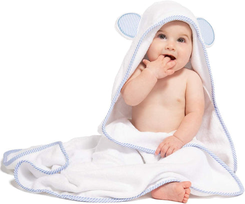 Fishers Finery Bamboo Viscose Baby Hooded Bath Towel & Washcloth Set -