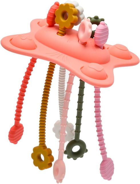 Silicone Montessori Sensory Toys for 18 Months Baby, Drawstring Activity Toy, Early