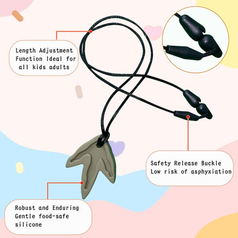 SILFIMAYA 7 Packs Chew Necklaces for Sensory Kids Children Adults Autism ADHD Chewy Necklace Sensory Teether Silicone