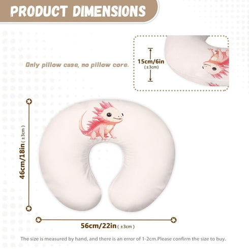 Hechitok Pink Axolotl Nursing Pillow Cover for Infant Snug, Breastfeeding Pillow Slipcover for Baby Girls/Boys, Soft