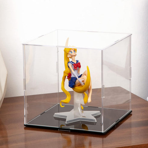 Clear Self-Assembly Acrylic Display Case - Transparent Dust Proof Protection Showcase for Boy Figurine Toys