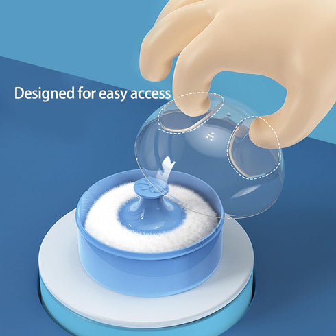 RAFGALDEX Baby Powder Puff and Container Gentle Wool Body Powder Puff with Empty Loose Dusting Powder Box Case