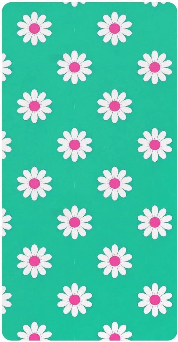 miaozhen Cotton Baby Crib Sheets for Boys Girls Ultra Soft Daisy Flower Cyan