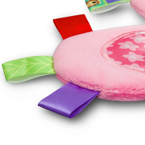 G-Tree Infant Taggy Blanket, Breathable Bedtime Newborn Baby Soft Plush Security, Flower Taggie Blanket Pink