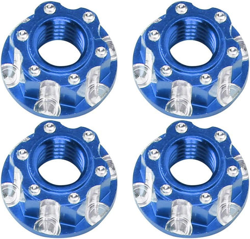 VGEBY 4pcs RC Hex Nuts, M4 Aluminum Alloy Wheel Hex Nuts for D3 D4 1/10 RC Car (Dark Blue)
