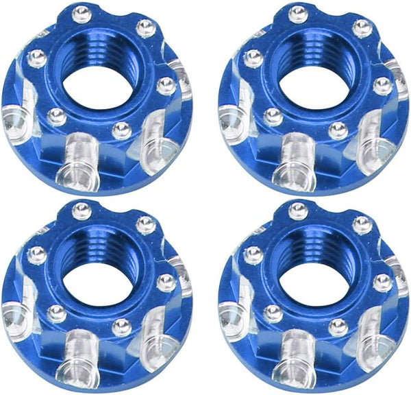 VGEBY 4pcs RC Hex Nuts, M4 Aluminum Alloy Wheel Hex Nuts for D3 D4 1/10 RC Car (Dark Blue)