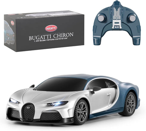 MIEBELY Remote Control Car, 1/24 Scale Fast RC Race Car, Bugatti Chiron with Headlight, Racing Hobby Model for Kids and