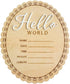 Kemmintvn Hello World Baby Wooden Ornament, Newborn Birth Announcement Plaque, Baby Milestone Keepsake,