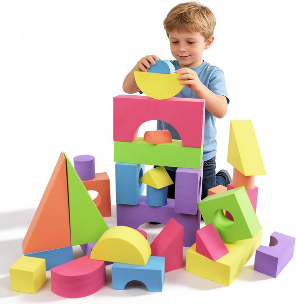 Large Building Foam Blocks for Toddlers, EVA Stacking Foam Building Blocks Toy