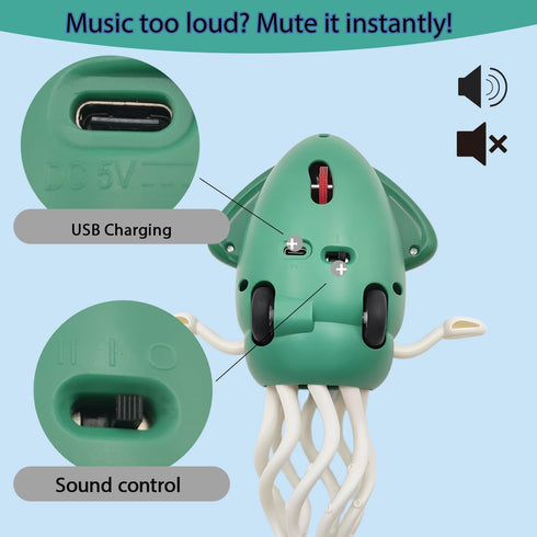 0-6 6-12 12-18 Tummy 3 4 5 6 7 8 9 10 11 12 1st Electric Crawling Dancing Octopus Toy for Walking Baby Boy Girl Months