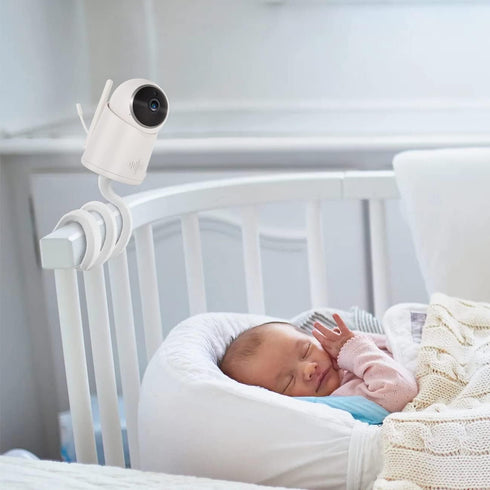 LONNKY 17 inch Baby Monitor Mount,Compatible with Babystar CF6850/CF6851 Upgraded SM70 Vtech VM901/VM919HD Baby Security Camera Holder,Attaches to Baby Crib,Cot Shelves or Any Furniture,White