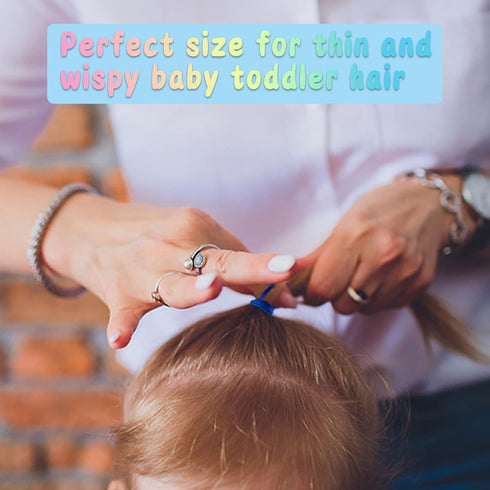 Baby Hair Ties for Thin Hair, Ponytail Holder for Newborn Girls, Multicolor Rubber Bands, 100pcs