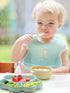 2-Pack Waterproof Silicone Baby Bib, Lightweight Comfortable Easy-Wipe Clean (Beige/Sage, Large)