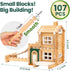 107 4-8 Jovi-mindlyNotchies Pcs Wooden Blocks Toys with Door and Windows,Classic Old Fashioned Toys,Wooden Building