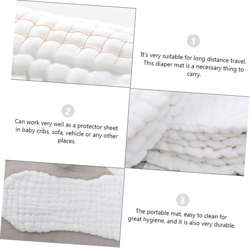 Set 3 of Soft Muslin Cotton Newborn Diaper Mats - Reusable and Comfortable