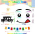Building Blocks Cake Topper, 3D Print Character Face Design Star Flag Banners Bunting Banner Party Supplies for Boys