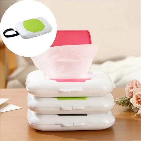 linenb 4pcs Travel Wipes Case Wipes Dispensers Refillable Wipe Holder Baby Wipe Box Case for Indoor Outdoor Reusable
