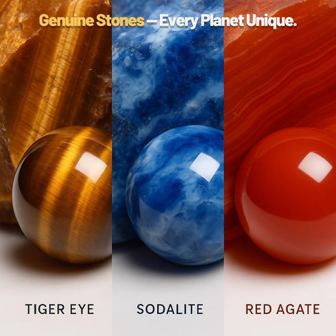 HCOREY 8-12, 8 10.9" 9" Solar System Model Kit for Kids Real Gemstone Planets Marbles, STEM Educational Space Toys
