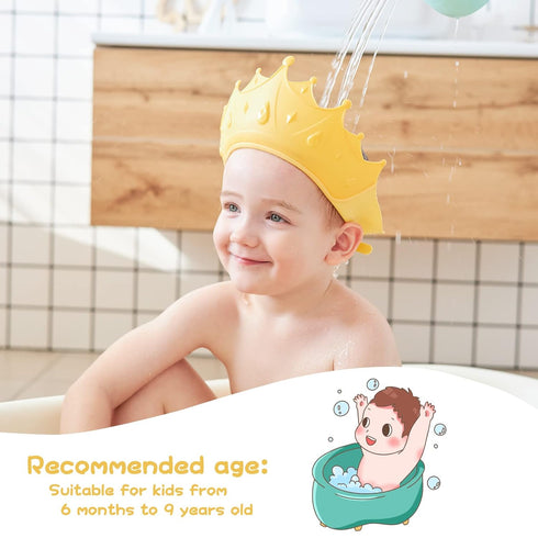 FUSACONY 0-9 Baby Shower Cap Shield, Shower Cap for Kids, Visor Hat for Eye and Ear Protection for Years Old Children