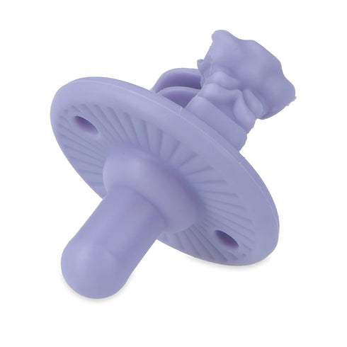 Nuby 3-D Sili Soother Pacifiers, 2 Pack with Soft Handle and Two Safety Air Holes, 0+ Months, Purple Bow and Pink
